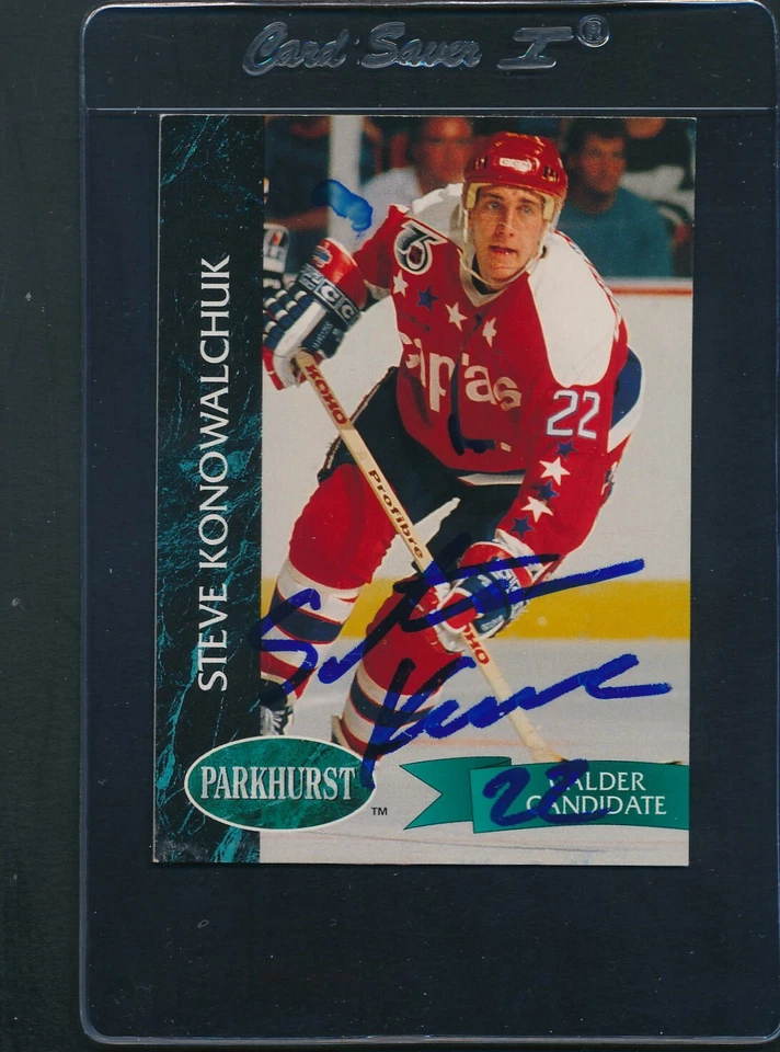 1992/93 Parkhurst #202 Steve Konowalchuk Capitals Signed Auto *E6072 - Image 1 of 1