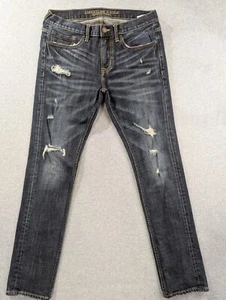 American Eagle Jeans Herren Größe 33x32 Blau Distressed Schnurrhaare Slim Straight - Bild 1 von 15