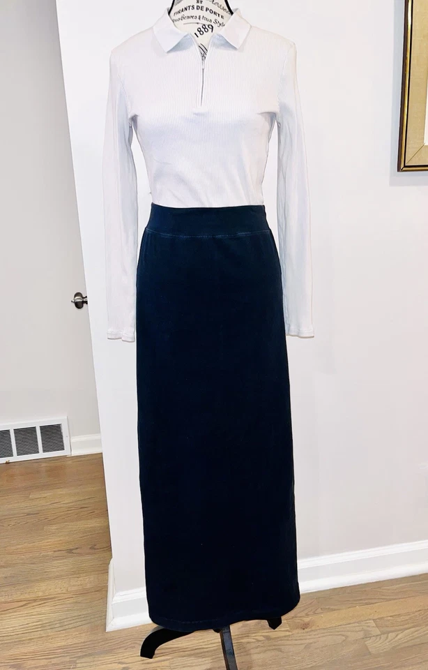 Falda Larga de Algodón Estilo Columna HARD TAIL FOREVER W-544 Negra Abertura Trasera Talla L Foto 1 de 4