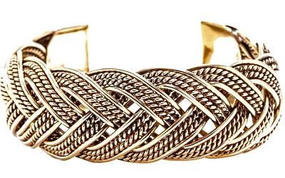 BRONZE  Wikinger Armreif Flechtarmspange  Damen Armspange flexibel - Bild 1 von 4