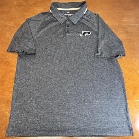 Purdue Boilermakers Shirt Mens Extra Large Gray Polo Colosseum Cover