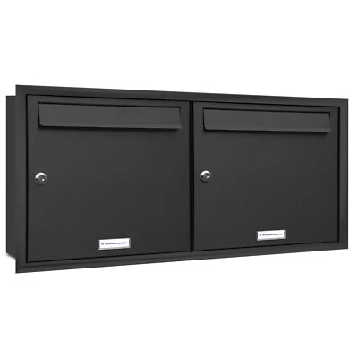 2er Premium Briefkasten Anthrazit RAL 7016 2 Fach Unterputz Anlage Postkasten - Bild 1 von 3