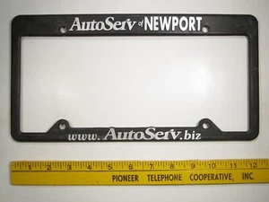 PLASTIC License Plate DEALER Car Tag Frame AUTOSERV Newport NH 8X2 - Picture 1 of 1