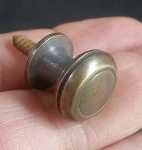 12 x #K18 latón macizo pequeño 5/8" perilla redonda con tornillos en base - Imagen 1 de 12