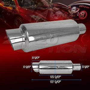 BURNOUT STAINLESS STEEL SLANT TIP EXHAUST MUFFLER FOR NISSAN SUBARU PONTIAC - Picture 1 of 4
