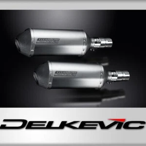 Kawasaki EN500C 1996-2009 260mm X-Oval Titanium Exhaust Silencer Can Kit - Picture 1 of 4