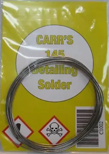 Carr's C1002 Low Melt 145 Deg. Detailing Solder for Brass Etc Approx 2m Long 2n - Picture 1 of 9