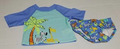Juego de pañales de natación y protector contra erupciones para bebé niño Wonder Nation azul talla 3-6M (G-22) Foto 1 de 4