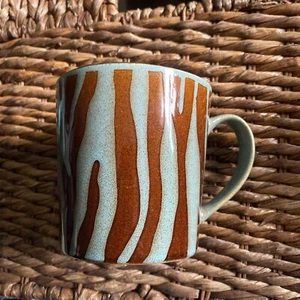 Large Pfaltzgraff Mug- Everyday - Coffee Cup Green W/Brown Stripes. - Picture 1 of 10
