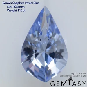 Cut stone - Sapphire Light Blue Czochralski Pulled lab grown facet Fancy 1.15ct - Picture 1 of 3