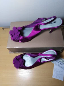 Menbur Ladies shoes Orchid Satin Flowers Size UK 7 EU 40 Wedding Evening Heels - Picture 1 of 5