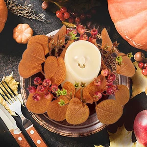 Fall Candle Wreath Eucalyptus Candle Ring For Centerpieces 7.87nch efficiently - Picture 1 of 11
