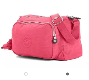 Kipling Reth Shoulder Crossbody Purse Bag Nylon True Pink Adjustable Strap - Picture 1 of 16