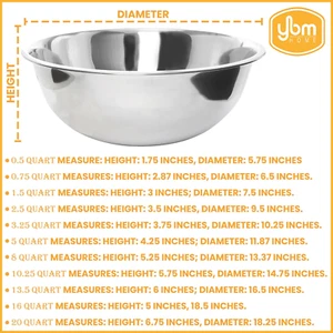 Stainless Steel Mixing Bowl - Premium Polished Mirror Nesting Metal Bowl for ... - Picture 1 of 1