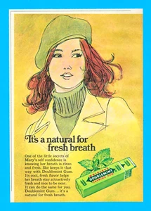 1975 Wrigley's Doublemint Gum PRINT AD ragazza testa rossa con berretto moda anni 70 - Foto 1 di 3