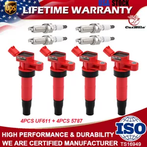 Pack of 4 Ignition Coil & Spark Plug Set for 2011-2016 Kia Sportage Optima 2.0L - Picture 1 of 20