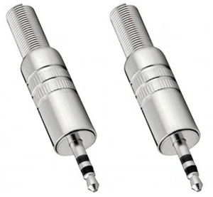 2x Klinken Stecker - 3,5 mm - Stereo - aus METALL - zum Löten - Picture 1 of 1