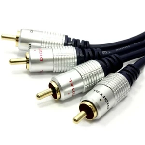 3m Premium 2RCA to 2 RCA Subwoofer Stereo Audio Cable Male to Male Gold Plated N - Picture 1 of 3