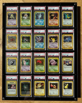 Pokemon - PSA8 Team Rocket set - Complete holo 18/18 + promos & Frame - POP2 - Image 1 of 4