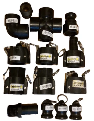 Lot of 1" Banjo Polypropylene Pipe fittings Elbow-Cross-Plug-Camlock-Barb - Image 1 of 4