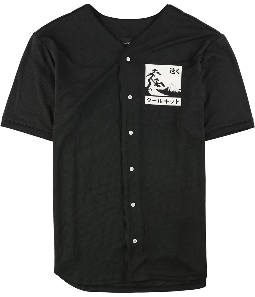 Alfani Mens Graphic Print Jersey, Black, Large - Image 1 of 1