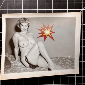 Vtg 50’s Girl Pretty PIN UP Risque Nude Original B&W Girlie Photo #175 - Picture 1 of 2