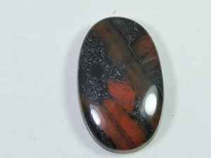 Natural Bloodstone Palm Crytsal 28Cts. Oval Cabochon Loose Gemstone 18X29MM m693 - Bild 1 von 9