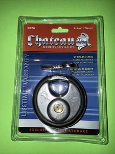 Round Disc LOCK Padlock 2 Keyed Alike keys Stainless Steel 2 (2 3/4") 5-Pin - Picture 1 of 6