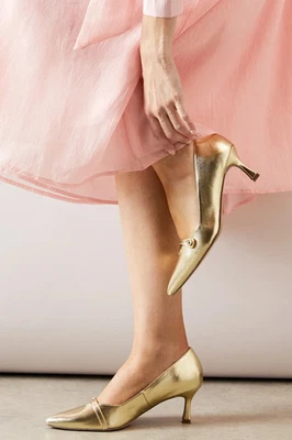 Wallis Gold Court Shoes Womens Daywear Heels