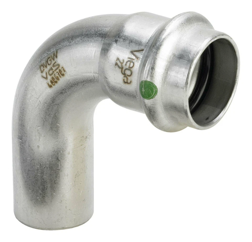 Viega Bogen Sanpress Inox 2316.1 28 mm, 90 Grad, Stahl nichtrostend, SC-Contur - Bild 1 von 1