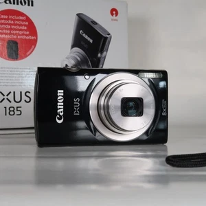 Canon IXUS 185 20.0MP 8x digitale Kompaktkamera schwarz, Hülle, SD-Karte, verpackt - Bild 1 von 20