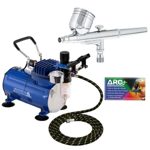 GRAVITY Dual-Action AIRBRUSH KIT SET Air Compressor Spray Auto Paint Hobby Craft - Picture 1 of 5