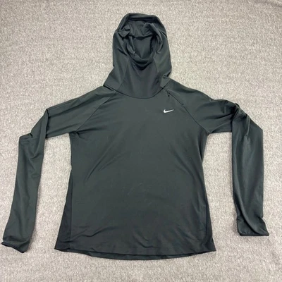 Nike Dri-Fit Sudadera con Capucha para Correr Manga Larga Pullover Negro Para Mujer Talla L Foto 1 de 4