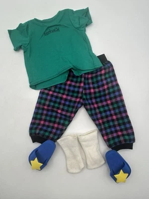 1998 Pleasant Company American Girl of Today Green Logo Pajamas, Flip flops HTF - Изображение 1 из 4