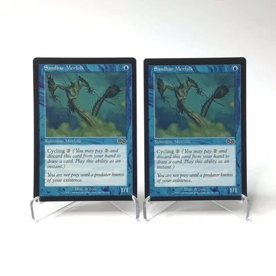 (2) Magic: The Gathering Sandbar Merfolk MTG Urza's Saga Vintage 1993-1998 LP - Image 1 of 2