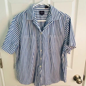 Camisa DE COLECCIÓN Allen Solly Para Mujer 14 Azul Rayas Aston Popelina Abotonada Años 90 - Imagen 1 de 3