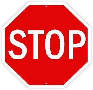 Stop Sign, Street Slow Warning Reflective Signs, 12 X 12 Inches Octagon.040 Rust - Picture 1 of 3