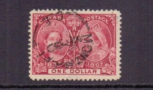 CANADÁ 1897 JUBILEO $1 LAGO SG136 GATO USADO £550 - VER DESCRIPCIÓN - Imagen 1 de 2