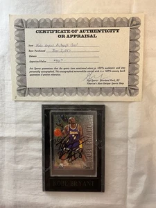 Kobe Bryant ~ 1996-97 Fleer Metal RC Sign handsigniert mit COA & Plakette - Bild 1 von 7