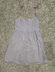 Aerie Womens Linen Blend Corset Tie Strap Dress Size M Brown - Picture 1 of 6