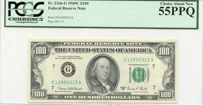 1969C $100 Federal Reserve Note FR#2166-C PCGS CH55 PPQ - Image 1 of 2