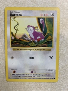 Pokemon TCG Rattata Shadowless 61/102 Base Set Rare Vintage 1999 - Picture 1 of 2