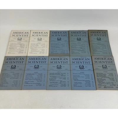 American Scientist Magazines 1948 to 1951 Lot of 10 Research Science Technology Foto 1 de 4