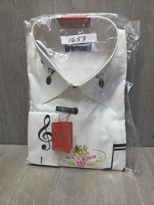 Para Hombres AXXESS Músico Cantante Camisa Algodón Pavo Notas Musicales Blanco Negro 2xl Foto 1 de 4