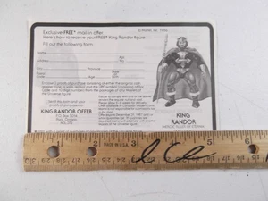 King Randor order Form paper Vtg 80's Masters of the Universe He-man Figure - Picture 1 of 2
