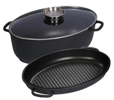 Bräter Topf mit Deckel Magnum Induktion 8L Auflaufform Gusstopf Aluguss Kelomat - Bild 1 von 2