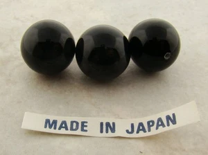 12 DE COLECCIÓN ACRÍLICO JAPONÉS NEGRO AZABACHE 15mm. CUENTAS REDONDAS LISAS 1/4 PERFORADAS 1804 - Imagen 1 de 1