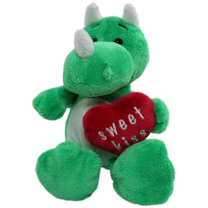 Bambia Grüner Dino mit Herz "Sweet Kiss" Kuscheltier 26cm Gebraucht Dinosaurier - Bild 1 von 9