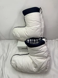 Hastens Women's Slippers Goose Down Blue Checkered Plaid Medium - Picture 1 of 14