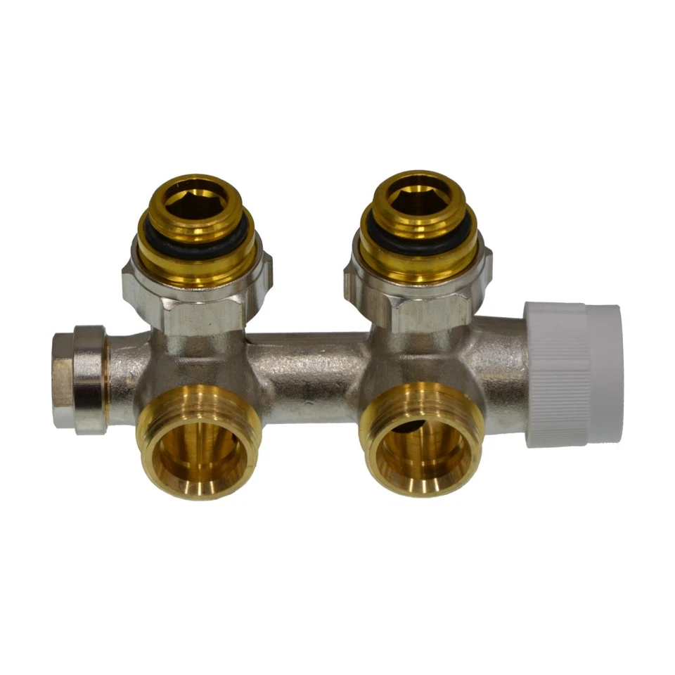 Oventrop Anschlussarmatur Multiblock T, Ein-/Zweirohr, 1/2" AG x 3/4" AG, Eck - Bild 1 von 1